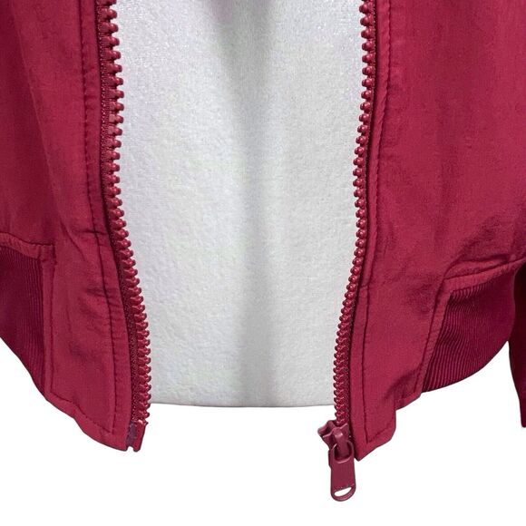ATHLETA Brooklyn Bomber Jacket Size Small Stretch UPF 50+ Pockets Red Cranberry - Picture 10 of 15